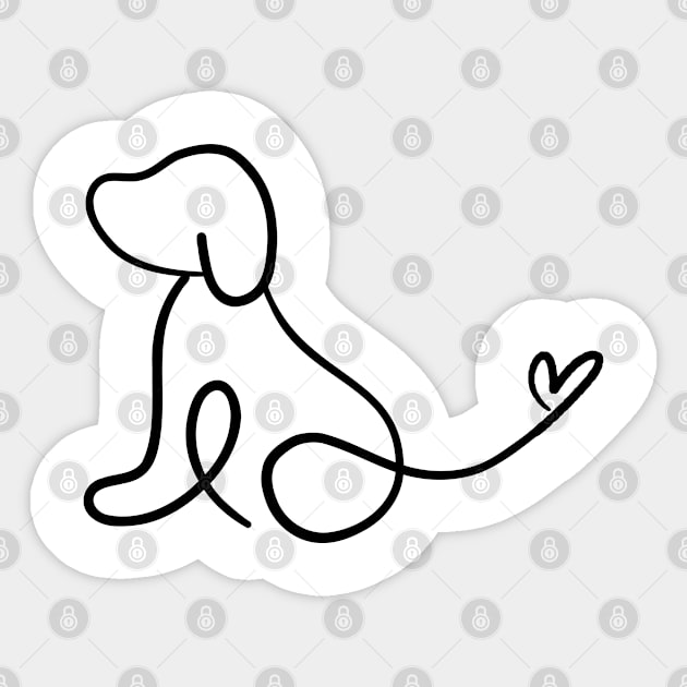 Dog Line Art Sticker by M.Y